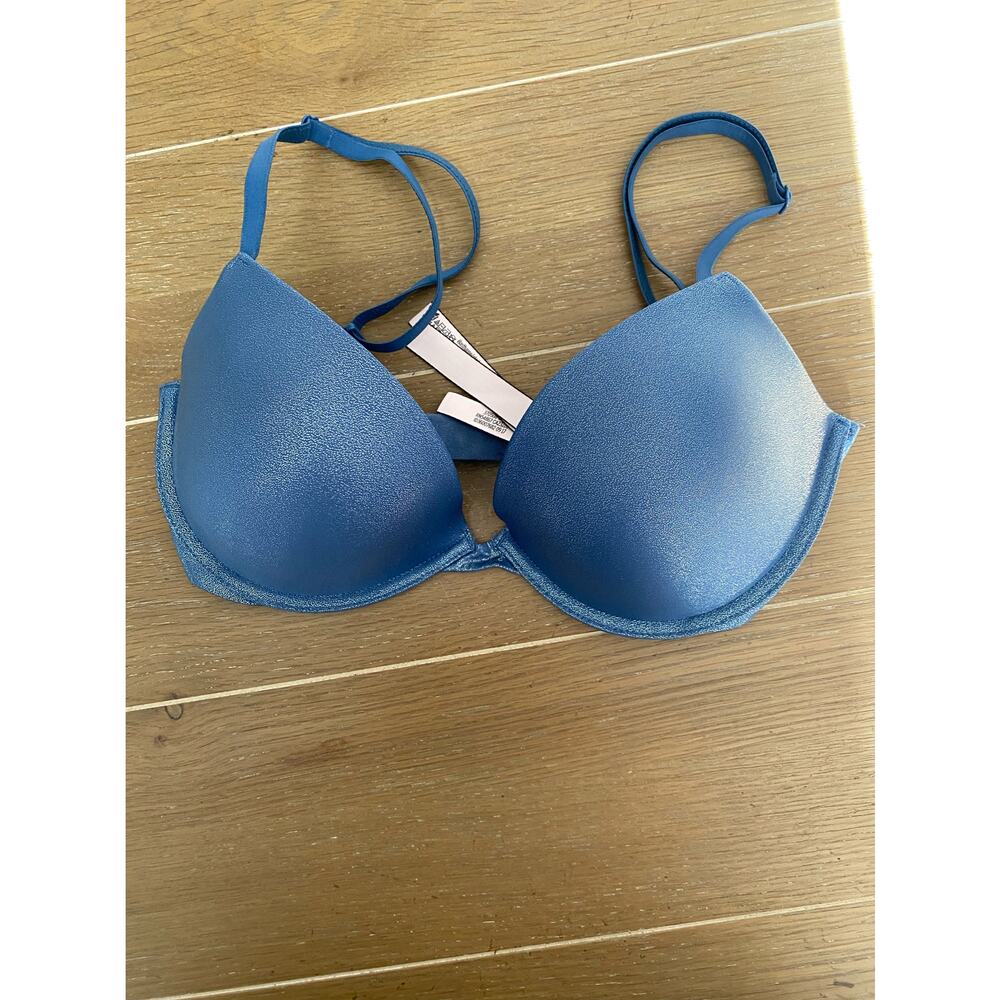 Victoria’s Secret blue with shimmer 32D push-up bra